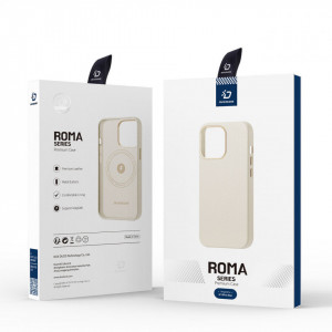 Гръб от естествена кожа DUX DUCIS Roma - iPhone 13 Pro Max бял - Img 5