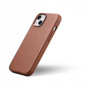 Гръб от естествена кожа iCARER Leather MagSafe - iPhone 14 кафяв - Img 8