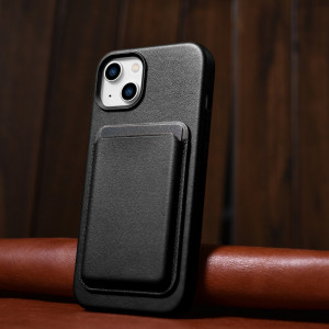 Гръб от естествена кожа iCARER Leather MagSafe - iPhone 14 черен - Img 15