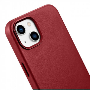 Гръб от естествена кожа iCARER Leather MagSafe - iPhone 14 Plus червен - Img 9