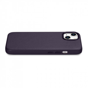 Гръб от естествена кожа iCARER Leather MagSafe - iPhone 14 Plus тъмнолилав - Img 10