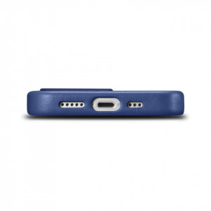 Гръб от естествена кожа iCARER Leather MagSafe - iPhone 14 Pro Max син - Img 4