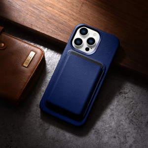Гръб от естествена кожа iCARER Leather MagSafe - iPhone 14 Pro Max син - Img 18