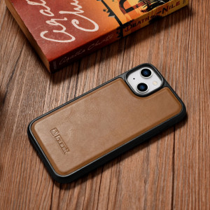 Гръб от естествена кожа iCARER Leather Oil Wax MagSafe - iPhone 14 кафяв - Img 10