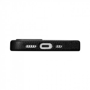 Гръб от естествена кожа iCARER Litchi Premium MagSafe - iPhone 14 Plus черен - Img 5