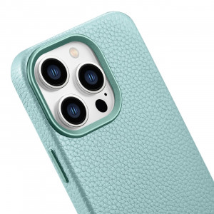 Гръб от естествена кожа iCARER Litchi Premium MagSafe - iPhone 14 Pro Max зелен - Img 14