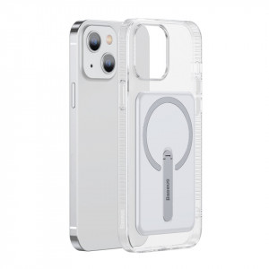 Гръб със стойка BASEUS Magnetic - iPhone 13 прозрачен - Img 1