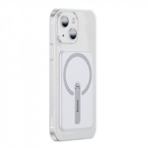 Гръб със стойка BASEUS Magnetic - iPhone 13 прозрачен - Img 3