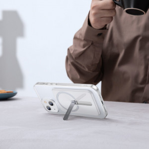 Гръб със стойка BASEUS Magnetic - iPhone 13 прозрачен - Img 9