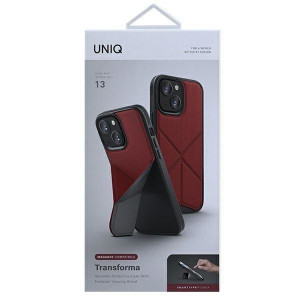 Гръб със стойка UNIQ Transforma MagSafe - iPhone 13 червен корал - Img 10