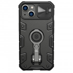 Гръб с подвижно покритие за камерата и ринг държач NILLKIN CamShield Armor Pro - iPhone 14 Plus черен - Img 1
