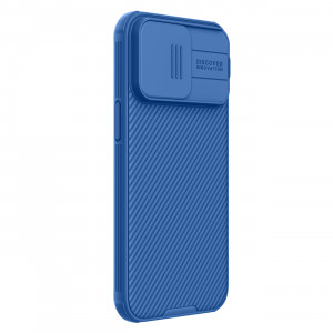 Гръб с подвижно покритие за камерата NILLKIN CamShield Pro с вграден магнит - iPhone 15 Pro Max син - Img 3