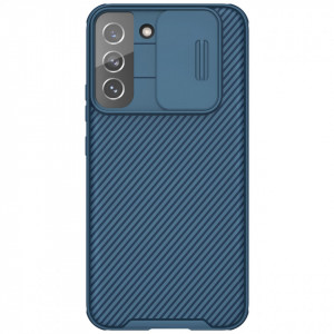 Гръб с подвижно покритие за камерата NILLKIN CamShield Pro - Samsung Galaxy S22+ син - Img 1