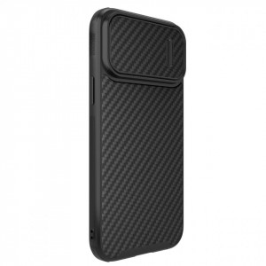 Гръб с подвижно покритие за камерата NILLKIN Synthetic Fiber S - iPhone 14 Pro черен - Img 6