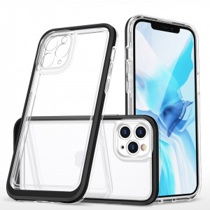 Гръб Clear 3в1 с гел рамка - iPhone 11 Pro Max черен - Img 1