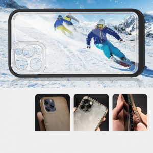 Гръб Clear 3в1 с гел рамка - iPhone 12 Pro черен - Img 3
