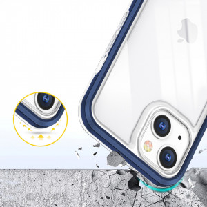 Гръб Clear 3в1 с гел рамка - iPhone 13 mini син - Img 6