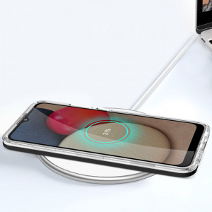 Гръб Clear 3в1 с гел рамка - Samsung Galaxy A03s черен - Img 7