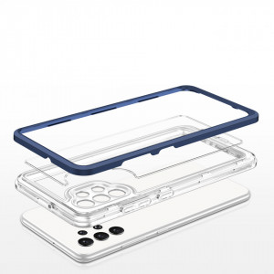 Гръб Clear 3в1 с гел рамка - Samsung Galaxy A72 син - Img 5