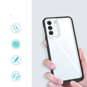 Гръб Clear 3в1 с гел рамка - Samsung Galaxy S21+ 5G черен - Img 2