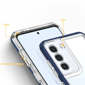 Гръб Clear 3в1 с гел рамка - Samsung Galaxy S22+ син - Img 4