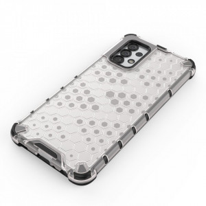 Гръб Honeycomb Armor със силиконов бъмпер - Samsung Galaxy A03s прозрачен - Img 4