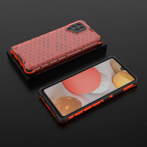 Гръб Honeycomb Armor със силиконов бъмпер - Samsung Galaxy A42 5G червен - Img 7