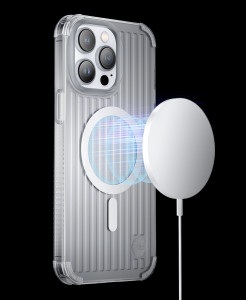 Гръб KINGXBAR PQY Go Out MagSafe - iPhone 14 Plus сребрист - Img 3