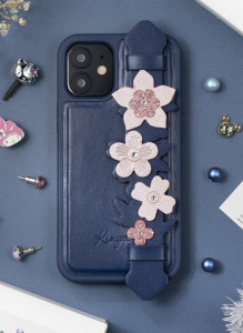 Гръб KINGXBAR Sweet с оригинални кристали Swarovski - iPhone 12 mini син - Img 12