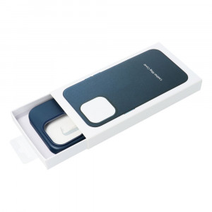 Гръб Leather Mag съвместим с MagSafe - iPhone 15 Pro Max син - Img 10