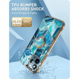 Гръб SUPCASE IBLSN Cosmo Snap с ринг държач - iPhone 13 Pro морскосин - Img 5