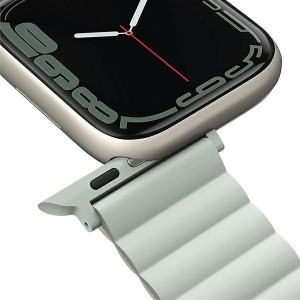 Двулицева магнитна каишка UNIQ Revix - Apple Watch Ultra 49mm / Ultra 2 49mm / 45mm Series 9 / 45mm Series 8 / 45mm Series 7 / 44mm SЕ (2nd gen) / 44mm SE / 44mm Series 6 / 44mm Series 5 / 44mm Series 4 / 42mm Series 3 / 42mm Series 2 резеда / бежов - Img 6