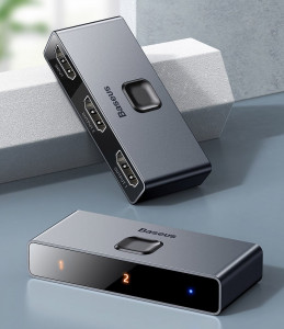 Двупосочен суич BASEUS HDMI към 2x HDMI 4K / 30 Hz (CAHUB-BC0G) сив - Img 9