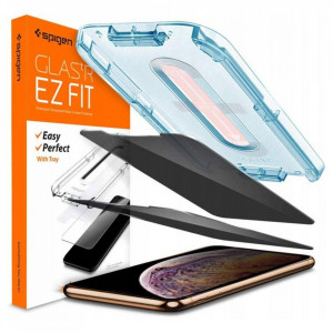 Закален стъклен протектор SPIGEN Align Master TR с филтър за поверителност и инструмент за поставяне - iPhone 11 / XR - Img 1