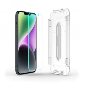 Закален стъклен протектор SPIGEN TR Ez Fit с инструмент за поставяне - iPhone 13 / 13 Pro / 14 - Img 7