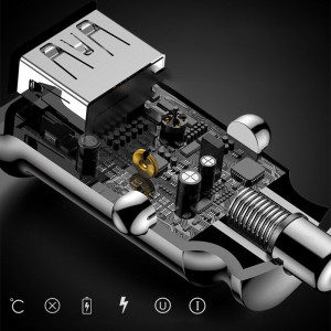 Зарядно за кола BASEUS Grain mini 3.1A 2x USB Type A (CCALL-ML01) черно - Img 11