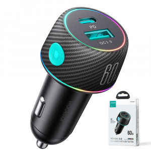Зарядно за кола JOYROOM 60W USB Type A / USB Type C (JR-CCN01) черно - Img 15