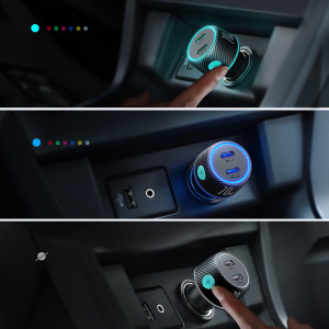 Зарядно за кола JOYROOM 70W 2x USB Type C с осветление (JR-CCN02) черно - Img 7
