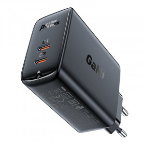 Зарядно за стена ACEFAST 50W PD GaN 2x USB Type C (A29) черно