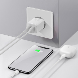 Зарядно за стена BASEUS 10.5W 2x USB Type A бяло - Img 8