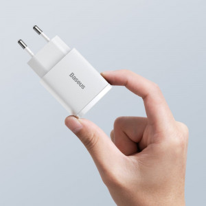 Зарядно за стена BASEUS 20W 3A USB Type A / USB Type C PD QC3.0 (CCXJ-B02) бяло - Img 7