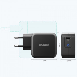 Зарядно за стена CHOETECH GaN 61W USB Type C PD (Q6006) черен - Img 4