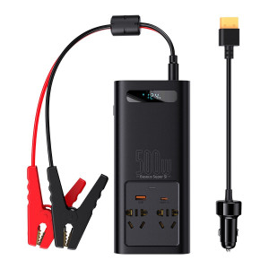 Инвертор за кола BASEUS 150W 12V / 500W 220V (CN / EU стандарт) (CGNB000101) черен - Img 1