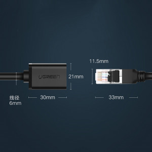 Интернет удължител UGREEN RJ45 F/UTP cat.6 1000Mb/s 1m черен (NW112) - Img 9