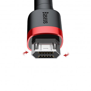 Кабел за зареждане и данни с оплетка BASEUS Cafule USB Type A към micro USB 2A 3m черен / червен (CAMKLF-H91) - Img 11