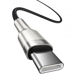 Кабел за зареждане и данни с оплетка BASEUS Cafule USB Type C към USB Type C 100W 20V 5A Power Delivery 1m черен (CATJK-C01) - Img 2