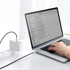 Кабел за зареждане и данни с оплетка BASEUS Cafule USB Type C към USB Type C 100W 20V 5A Power Delivery 1m черен (CATJK-C01) - Img 8