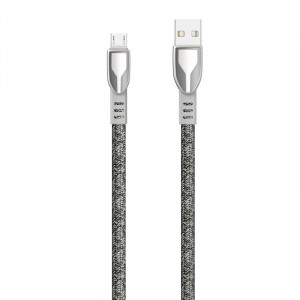 Кабел за зареждане и данни с оплетка DUDAO USB Type A към micro USB 5A 1m (L3ProM) сив - Img 1