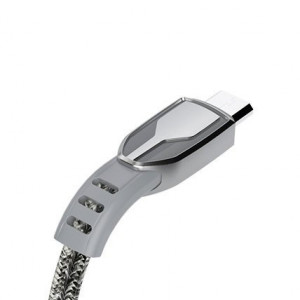 Кабел за зареждане и данни с оплетка DUDAO USB Type A към micro USB 5A 1m (L3ProM) сив - Img 3