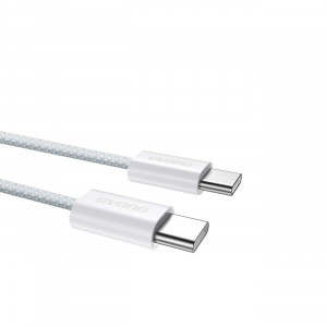 Кабел за зареждане и данни с оплетка DUDAO USB Type C към USB Type C 1m Power Delivery 60W бял - Img 7